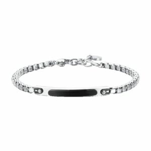 BRACCIALE UOMO IN ACCIAIO PIASTRA IP BLACK