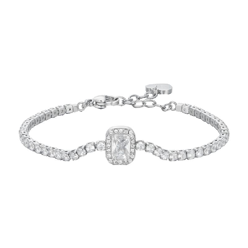BRACCIALE TENNIS DONNA IN ACCIAIO CRISTALLI E ZIRCONE