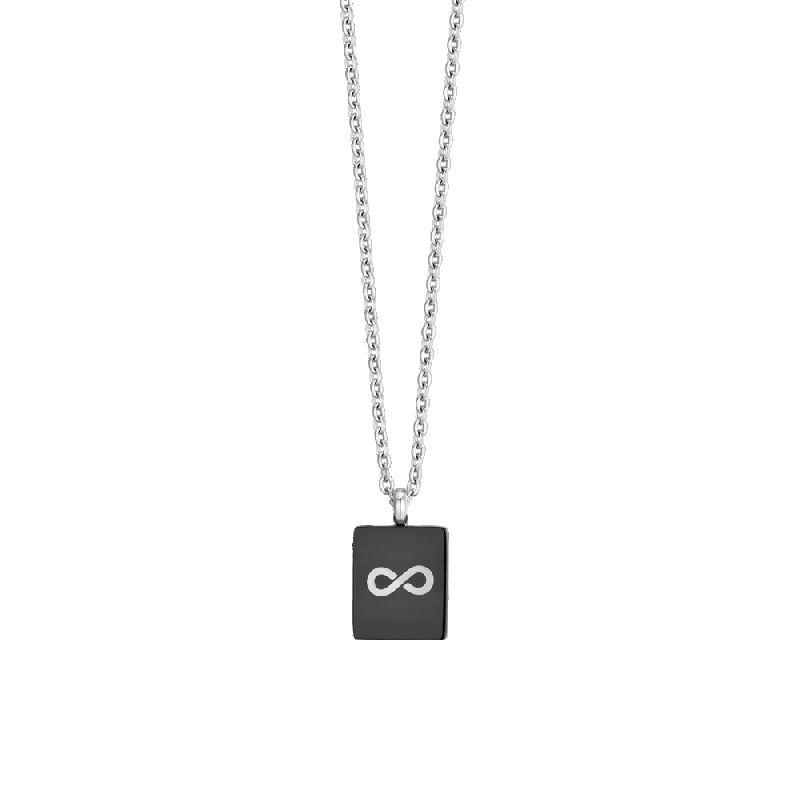 COLLANA UOMO IN ACCIAIO PIASTRA CON INFINITO