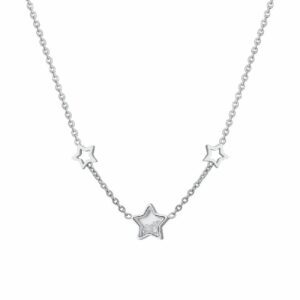 COLLANA DONNA IN ACCIAIO STELLE E ZIRCONI