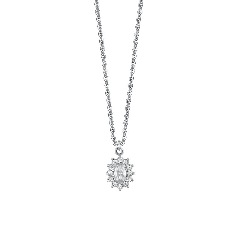 COLLANA DONNA IN ACCIAIO CRISTALLI E ZIRCONE BIANCO