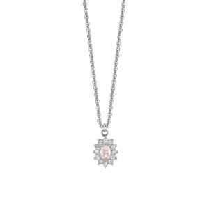 COLLANA DONNA IN ACCIAIO CRISTALLI E ZIRCONE ROSA