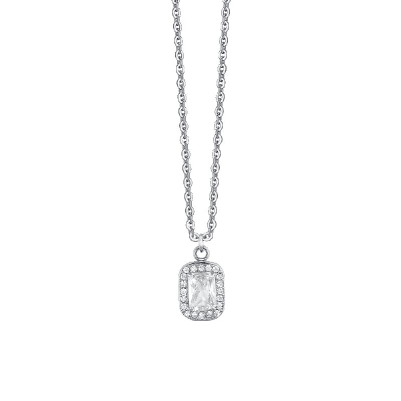 COLLANA DONNA IN ACCIAIO CRISTALLI E ZIRCONE