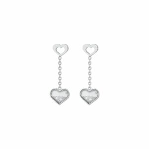 ORECCHINI DONNA IN ACCIAIO CUORI E ZIRCONI