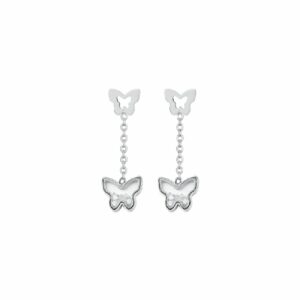 ORECCHINI DONNA IN ACCIAIO FARFALLE E ZIRCONI