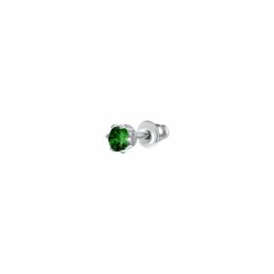 MONO ORECCHINO PUNTO LUCE DONNA IN ACCIAIO CON ZIRCONE VERDE