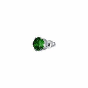 MONO ORECCHINO PUNTO LUCE DONNA IN ACCIAIO CON ZIRCONE VERDE