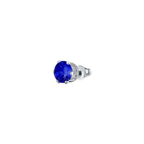 MONO ORECCHINO PUNTO LUCE DONNA IN ACCIAIO CON ZIRCONE BLU