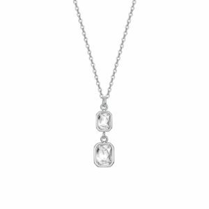 COLLANA DONNA IN ACCIAIO  CON CRISTALLI BIANCHI