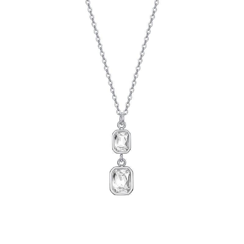 COLLANA DONNA IN ACCIAIO CON CRISTALLI BIANCHI