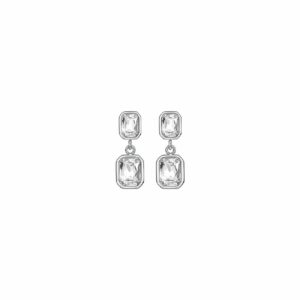 ORECCHINI DONNA IN ACCIAIO E CRISTALLI BIANCHI