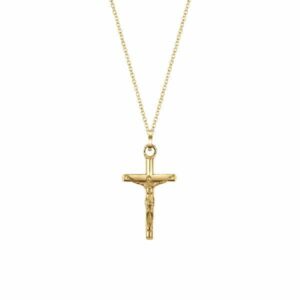 COLLANA UOMO IN ACCIAIO E IP GOLD CON CROCIFISSO