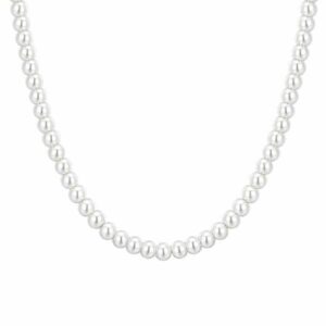 COLLANA DONNA IN ACCIAIO CON PERLE SINTETICHE BIANCHE