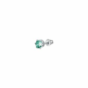 MONO ORECCHINO PUNTO LUCE DONNA IN ACCIAIO CON ZIRCONE ACQUAMARINA