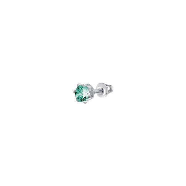 MONO ORECCHINO PUNTO LUCE DONNA IN ACCIAIO CON ZIRCONE ACQUAMARINA