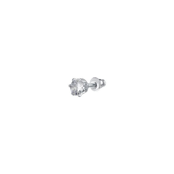 MONO ORECCHINO PUNTO LUCE DONNA IN ACCIAIO CON ZIRCONE BIANCO