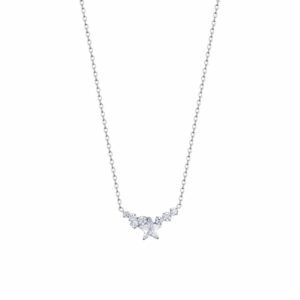 COLLANA DONNA IN ACCIAIO CON STELLA E CRISTALLI BIANCHI
