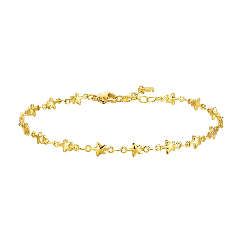 CAVIGLIERA DONNA IN ACCIAIO IP GOLD CON STELLE