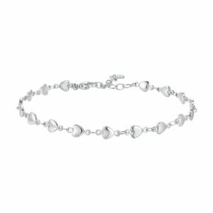 CAVIGLIERA DONNA IN ACCIAIO CON CUORI