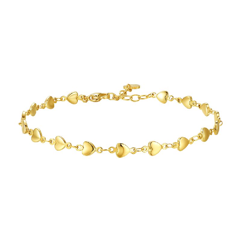 CAVIGLIERA DONNA IN ACCIAIO IP GOLD CON CUORI