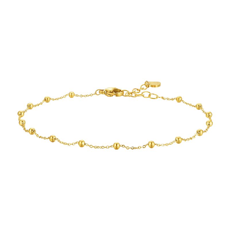 CAVIGLIERA DONNA IN ACCIAIO IP GOLD CON SFERE
