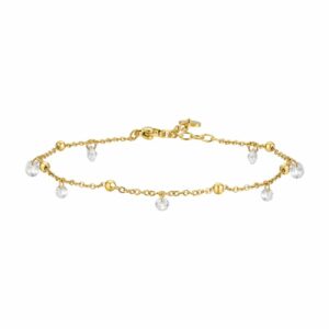 CAVIGLIERA DONNA IN ACCIAIO IP GOLD CON ZIRCONI BIANCHI