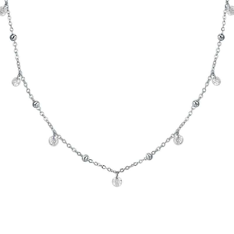 COLLANA DONNA IN ACCIAIO CON ZIRCONI BIANCHI