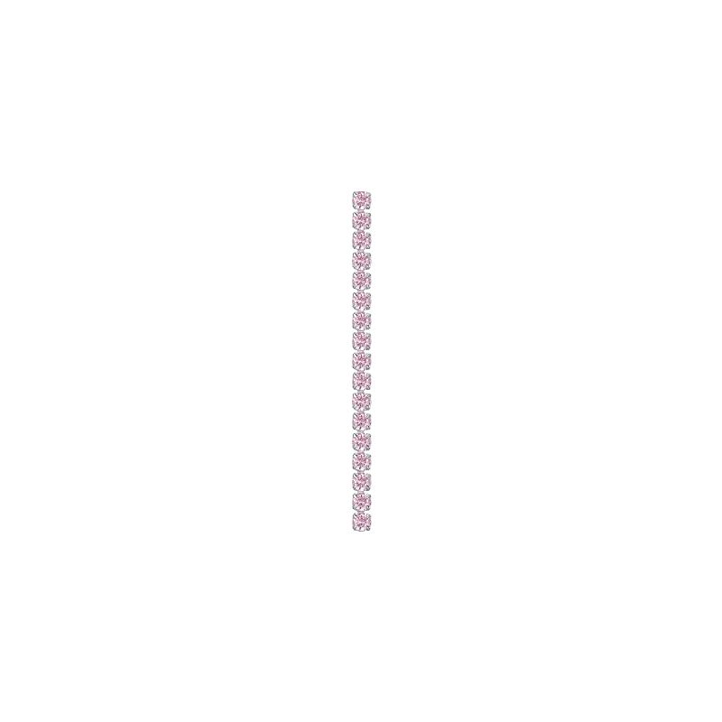 MONO ORECCHINO TENNIS DONNA IN ACCIAIO CON ZIRCONI ROSA