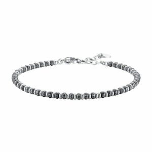 BRACCIALE UOMO IN ACCIAIO CON SFERE EMATITE GRIGIO SCURO
