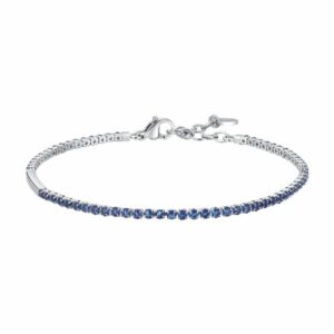 BRACCIALE TENNIS UOMO IN ACCIAIO CON ZIRCONI BLU