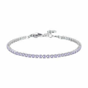 BRACCIALE TENNIS DONNA IN ACCIAIO CON ZIRCONI VIOLA