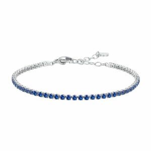 BRACCIALE TENNIS DONNA IN ACCIAIO CON ZIRCONI BLU