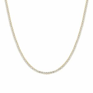 COLLANA TENNIS DONNA IN ACCIAIO CON ZIRCONI BIANCHI COLORE ORO