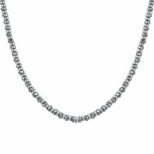 COLLANA UOMO CON EMATITE GRIGIO SCURO EFFETTO UNIFORME