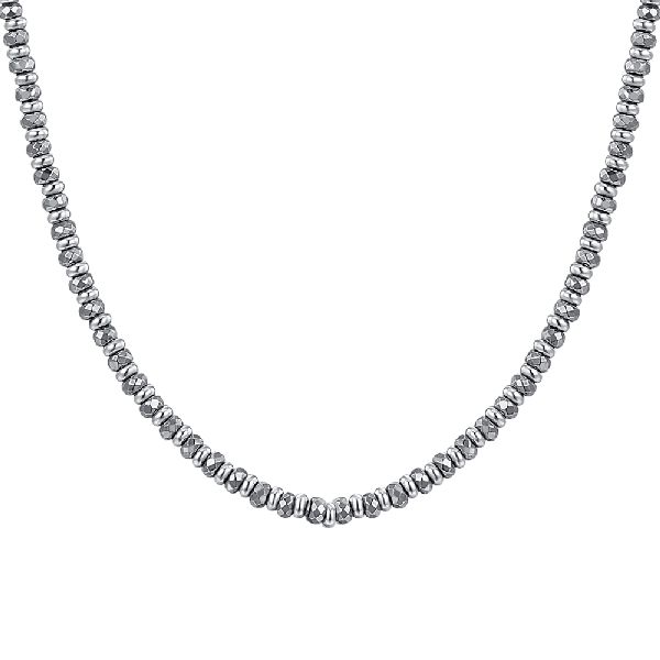 COLLANA UOMO CON EMATITE GRIGIO SCURO EFFETTO UNIFORME