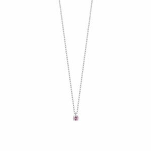 COLLANA BAMBINA IN ACCIAIO CON ZIRCONE ROSA