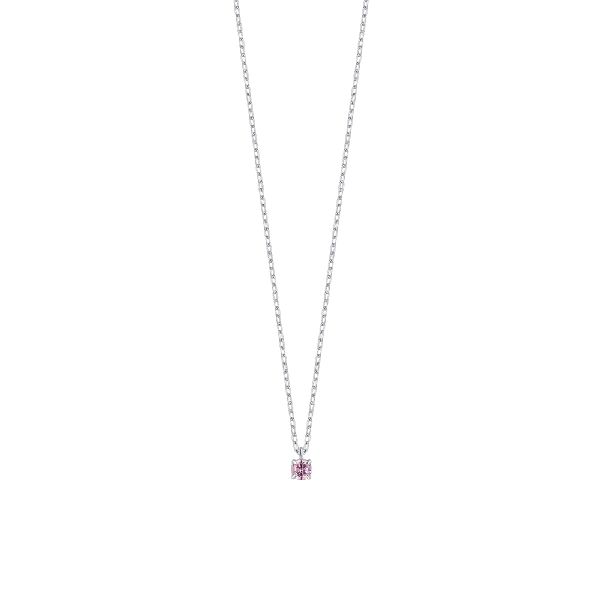 COLLANA BAMBINA IN ACCIAIO CON ZIRCONE ROSA
