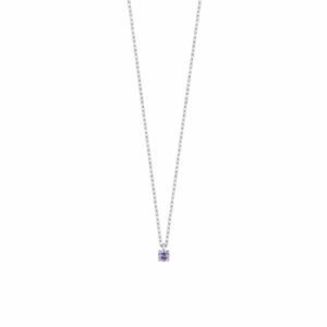 COLLANA BAMBINA IN ACCIAIO CON ZIRCONE VIOLA