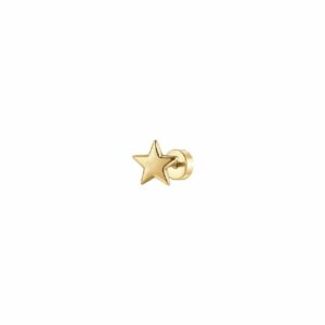 PIERCING ORECCHIO DONNA IN ACCIAIO FORMA STELLA COLORE ORO