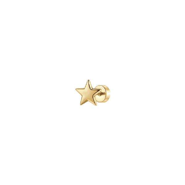 PIERCING ORECCHIO DONNA IN ACCIAIO FORMA STELLA COLORE ORO
