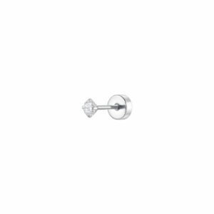 PIERCING ORECCHIO DONNA IN ACCIAIO CON ZIRCONE BIANCO