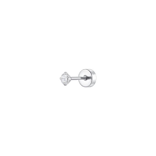 PIERCING ORECCHIO DONNA IN ACCIAIO CON ZIRCONE BIANCO