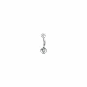 PIERCING OMBELICO DONNA IN ACCIAIO CON SFERA E ZIRCONE BIANCO