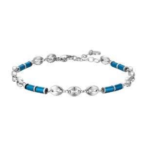 BRACCIALE UOMO IN ACCIAIO CON EMATITE BLU