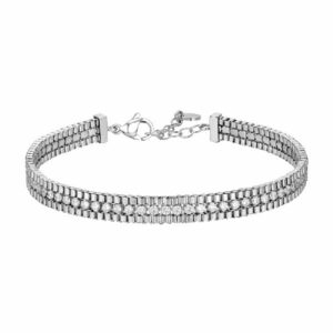BRACCIALE UOMO IN ACCIAIO E ZIRCONI BIANCHI