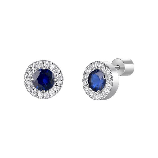 ORECCHINI DONNA IN ACCIAIO CON ELEMENTI CON ZIRCONI BLU E BIANCHI