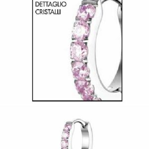 MONO ORECCHINO DONNA IN ACCIAIO CON ZIRCONI ROSA