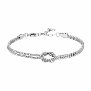 BRACCIALE UOMO IN ACCIAIO CON NODO E ZIRCONI BIANCHI