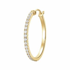 MONO ORECCHINO DONNA IN ACCIAIO IP GOLD CON ZIRCONI BIANCHI