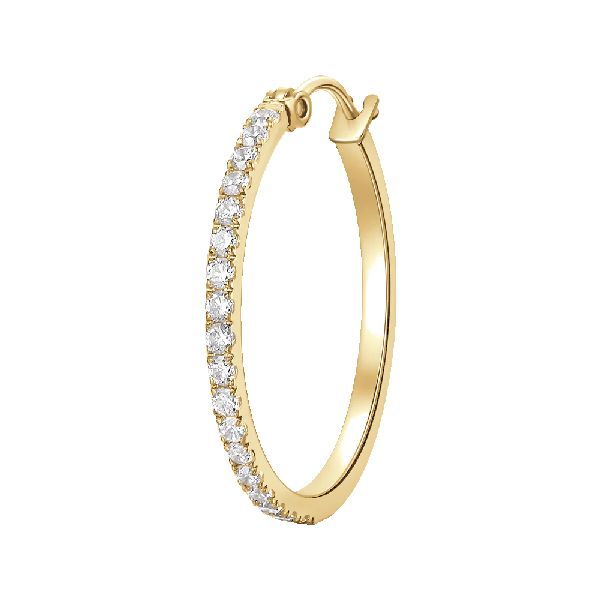 MONO ORECCHINO DONNA IN ACCIAIO IP GOLD CON ZIRCONI BIANCHI